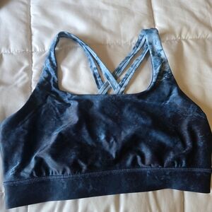 lululemon athletica Navy Blue Tie-Dye Strappy Sports Bra